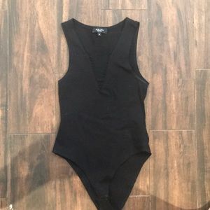Mesh cleavage bodysuit